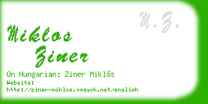 miklos ziner business card